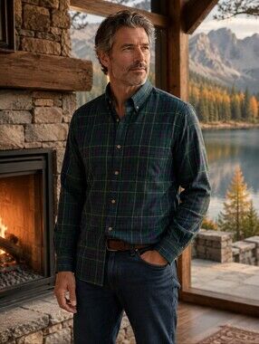 Pendleton Sir Pendleton Celebration Tartan Merino Wool Shirt M BA034